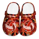volleyball logo clog custom autumn leaves orange best selling.webp