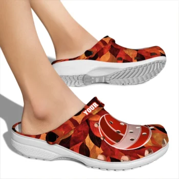 volleyball logo clog custom autumn leaves orange fashion forward.webp