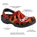 volleyball logo clog custom autumn leaves orange best selling.webp