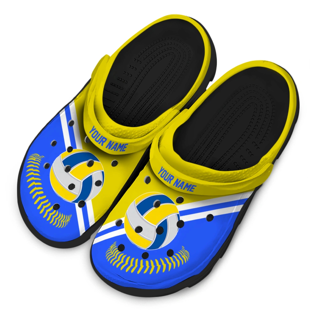 volleyball logo clog custom baseball motif yellow latest model.webp volleyball logo clog custom baseball motif yellow latest model.webp