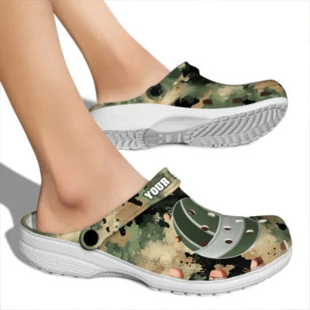 volleyball logo clog custom camouflage craze green fashion forward.webp