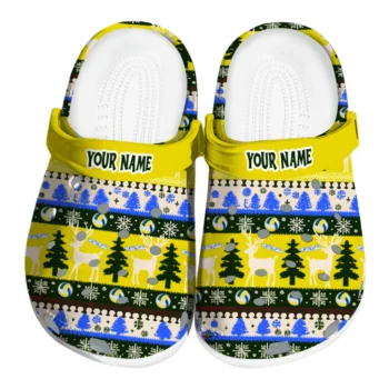 volleyball logo clog custom christmas motif yellow best selling.webp