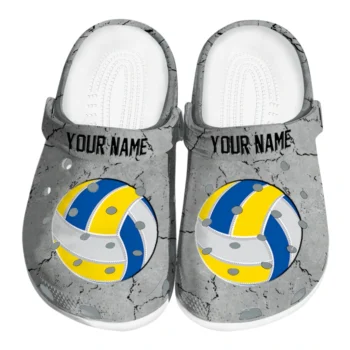 volleyball logo clog custom cracked texture gray best selling.webp
