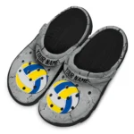 volleyball logo clog custom cracked texture gray best selling.webp