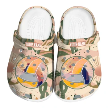 volleyball logo clog custom desert cactus pattern best selling.webp
