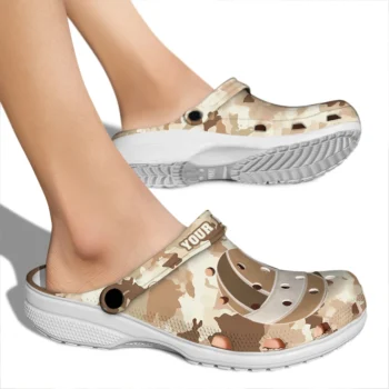 volleyball logo clog custom desert camo tan fashion forward.webp