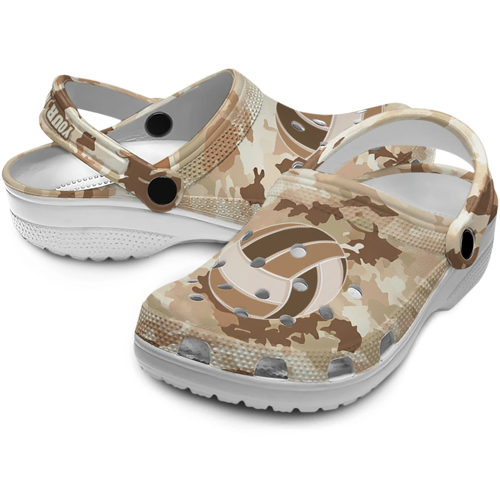 volleyball logo clog custom desert camo tan high quality.webp volleyball logo clog custom desert camo tan high quality.webp