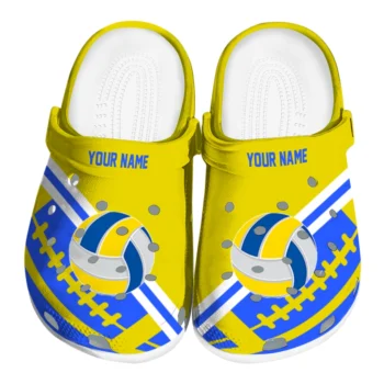 volleyball logo clog custom football motif yellow best selling.webp