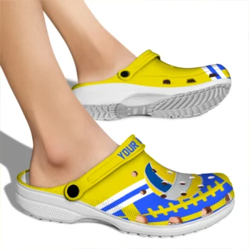 volleyball logo clog custom football motif yellow fashion forward.webp