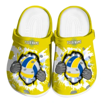 volleyball logo clog custom gripping hand yellow white best selling.webp