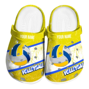 volleyball logo clog custom grunge streaks yellow white best selling.webp