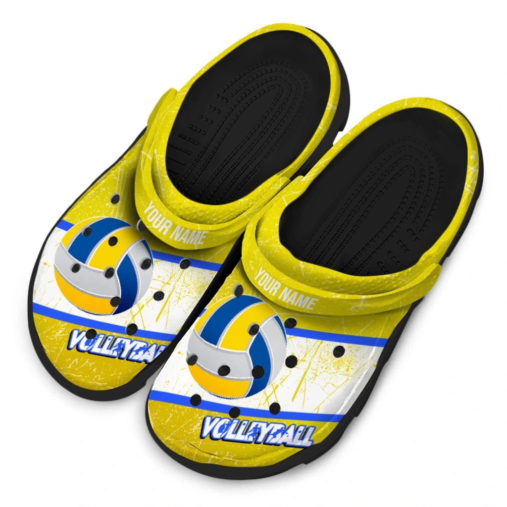 volleyball logo clog custom grunge streaks yellow white latest model.webp volleyball logo clog custom grunge streaks yellow white latest model.webp