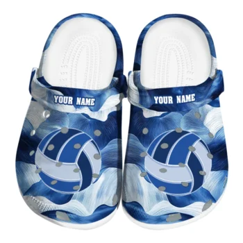 volleyball logo clog custom ocean waves blue best selling.webp