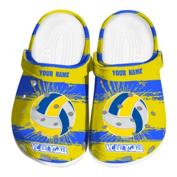 volleyball logo clog custom paint splatter graphics yellow best selling.webp