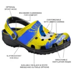 volleyball logo clog custom paint splatter graphics yellow best selling.webp