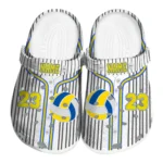 volleyball logo clog custom pinstripe pattern yellow white best selling.webp
