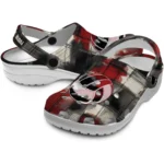 volleyball logo clog custom plaid fusion black red best selling.webp