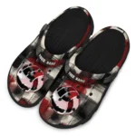volleyball logo clog custom plaid fusion black red best selling.webp
