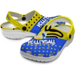 volleyball logo clog custom polka dots yellow black best selling.webp
