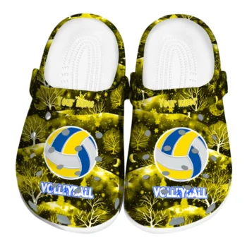 volleyball logo clog custom snowy hills yellow best selling.webp