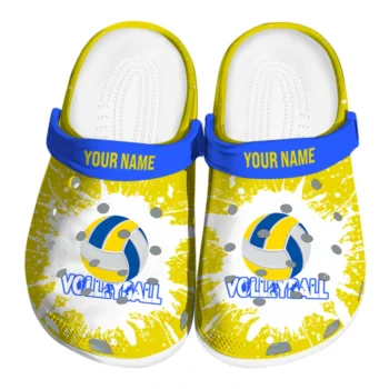volleyball logo clog custom splash art yellow white best selling.webp