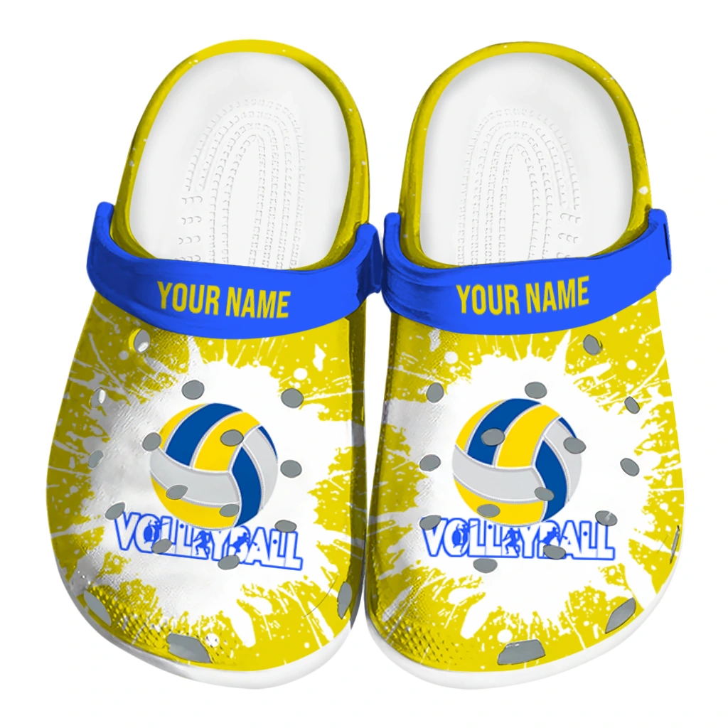 volleyball logo clog custom splash art yellow white best selling.webp volleyball logo clog custom splash art yellow white best selling.webp