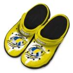 volleyball logo clog custom splash motif background yellow white best selling.webp