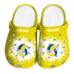 volleyball logo clog custom splatter background yellow white best selling.webp
