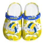 volleyball logo clog custom splatter pattern yellow white best selling.webp