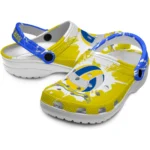 volleyball logo clog custom splatter pattern yellow white best selling.webp