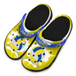volleyball logo clog custom splatter pattern yellow white best selling.webp