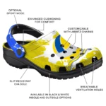 volleyball logo clog custom splatter pattern yellow white best selling.webp