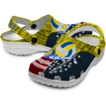 volleyball logo clog custom star spangled side pattern yellow blue red best selling.webp