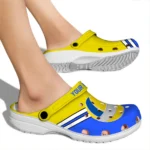 volleyball logo clog custom striped accents yellow best selling.webp