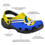 volleyball logo clog custom striped accents yellow best selling.webp