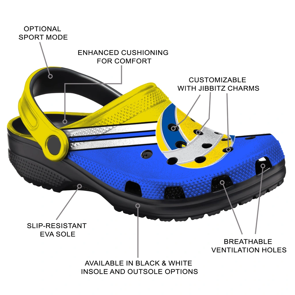 volleyball logo clog custom striped accents yellow new arrival.webp volleyball logo clog custom striped accents yellow new arrival.webp