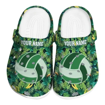 volleyball logo clog custom tropical leaves best selling.webp