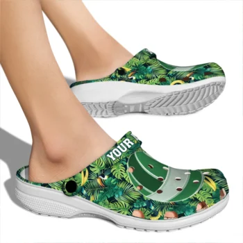 volleyball logo clog custom tropical leaves fashion forward.webp