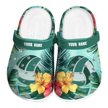 volleyball logo clog custom tropical vibes green best selling.webp