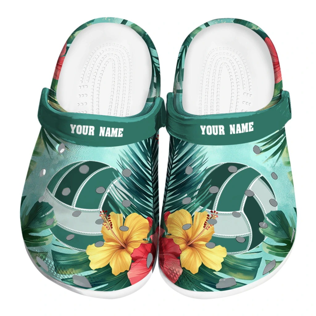 volleyball logo clog custom tropical vibes green best selling.webp volleyball logo clog custom tropical vibes green best selling.webp
