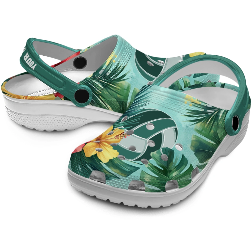 volleyball logo clog custom tropical vibes green high quality.webp volleyball logo clog custom tropical vibes green high quality.webp