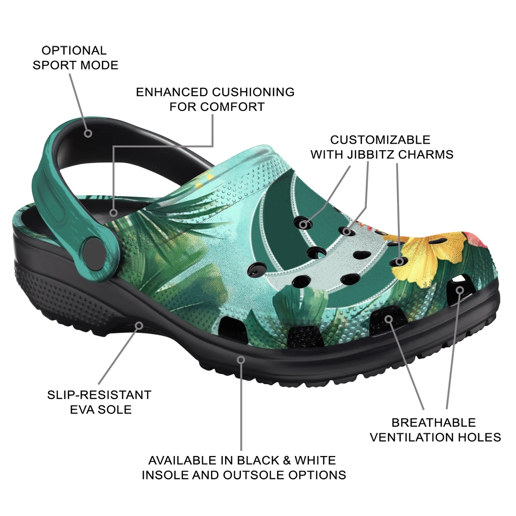 volleyball logo clog custom tropical vibes green new arrival.webp volleyball logo clog custom tropical vibes green new arrival.webp