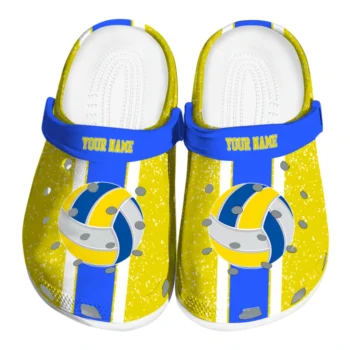 volleyball logo clog custom vertical stripes yellow best selling.webp