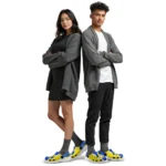 volleyball logo clog custom vertical stripes yellow best selling.webp