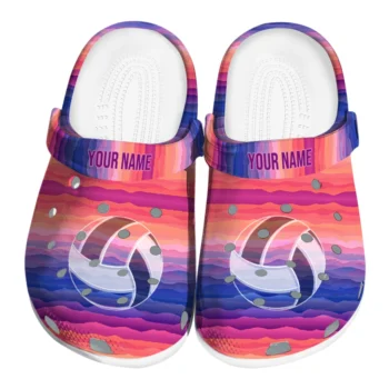 volleyball logo clog custom wavy stripes best selling.webp