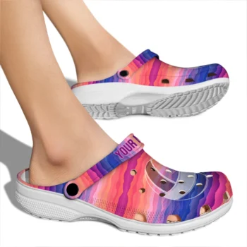 volleyball logo clog custom wavy stripes fashion forward.webp