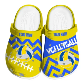 volleyball logo clog custom zigzag stripes yellow best selling.webp