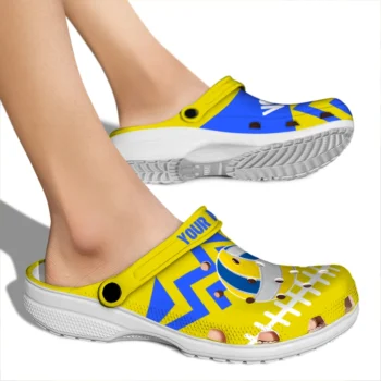 volleyball logo clog custom zigzag stripes yellow fashion forward.webp