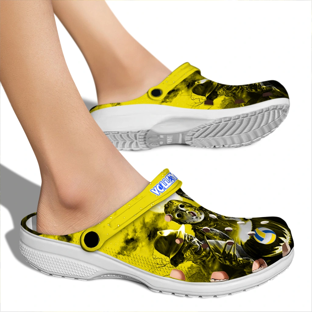 volleyball logo clog halloween vibes yellow black fashion forward.webp volleyball logo clog halloween vibes yellow black fashion forward.webp