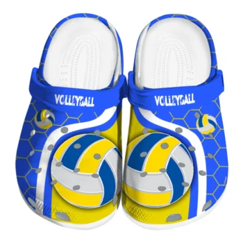 volleyball logo clog hexagon grid yellow best selling.webp